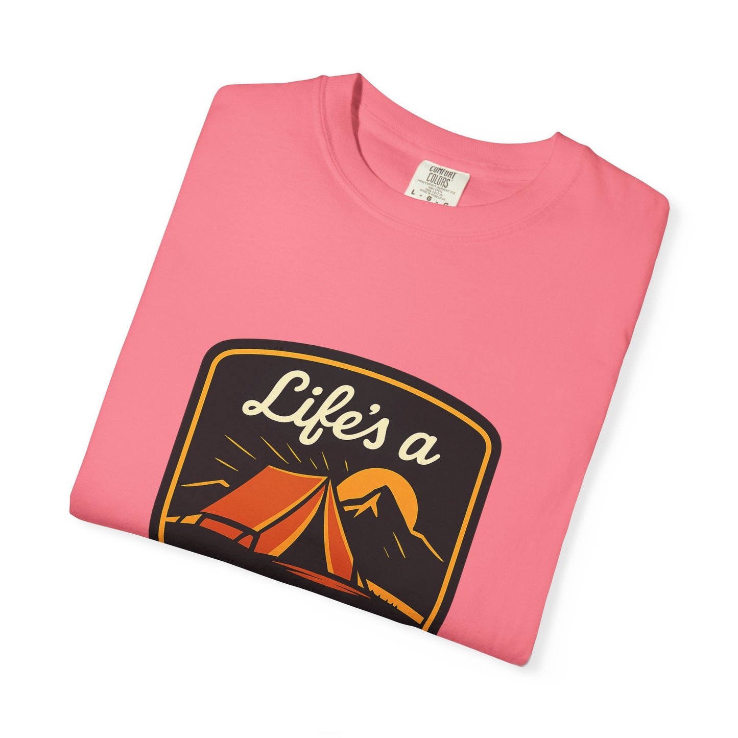 Camping T-Shirt — "Life's a Pitch" Tent & Mountain Outdoor Tee