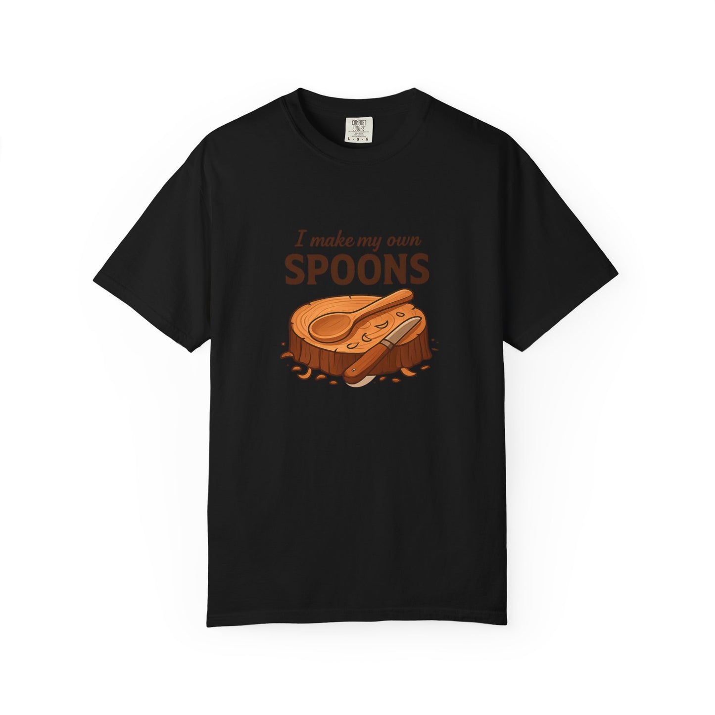 I Make My Own Spoons T-Shirt – Funny Bushcraft, Wood Carving & Outdoors Shirt for Campers, Carvers & Crafty Adventurers
