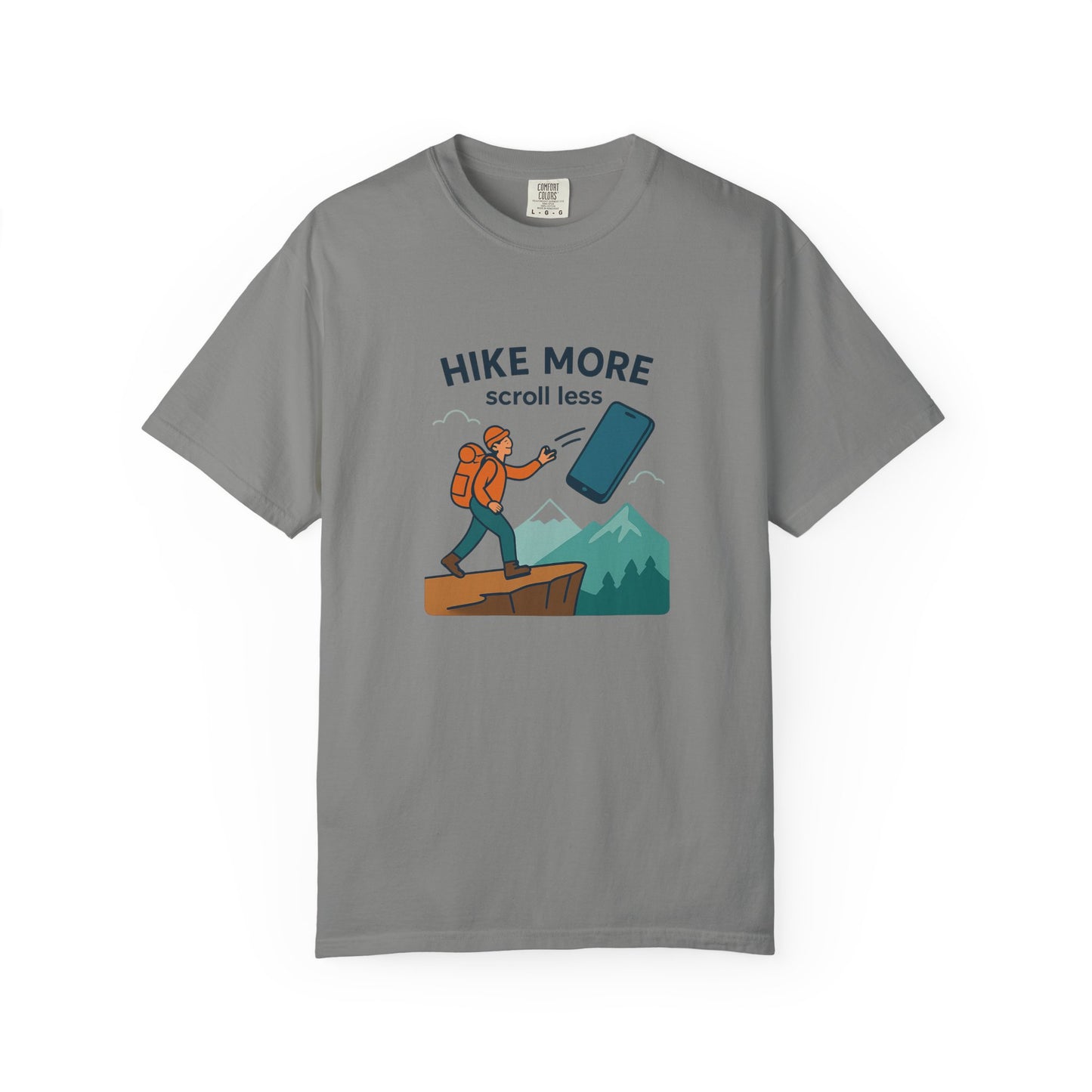 Hike More Scroll Less T-Shirt | Funny Hiking Shirt for Men & Women | Outdoor Adventure Tee, Nature Lover Gift