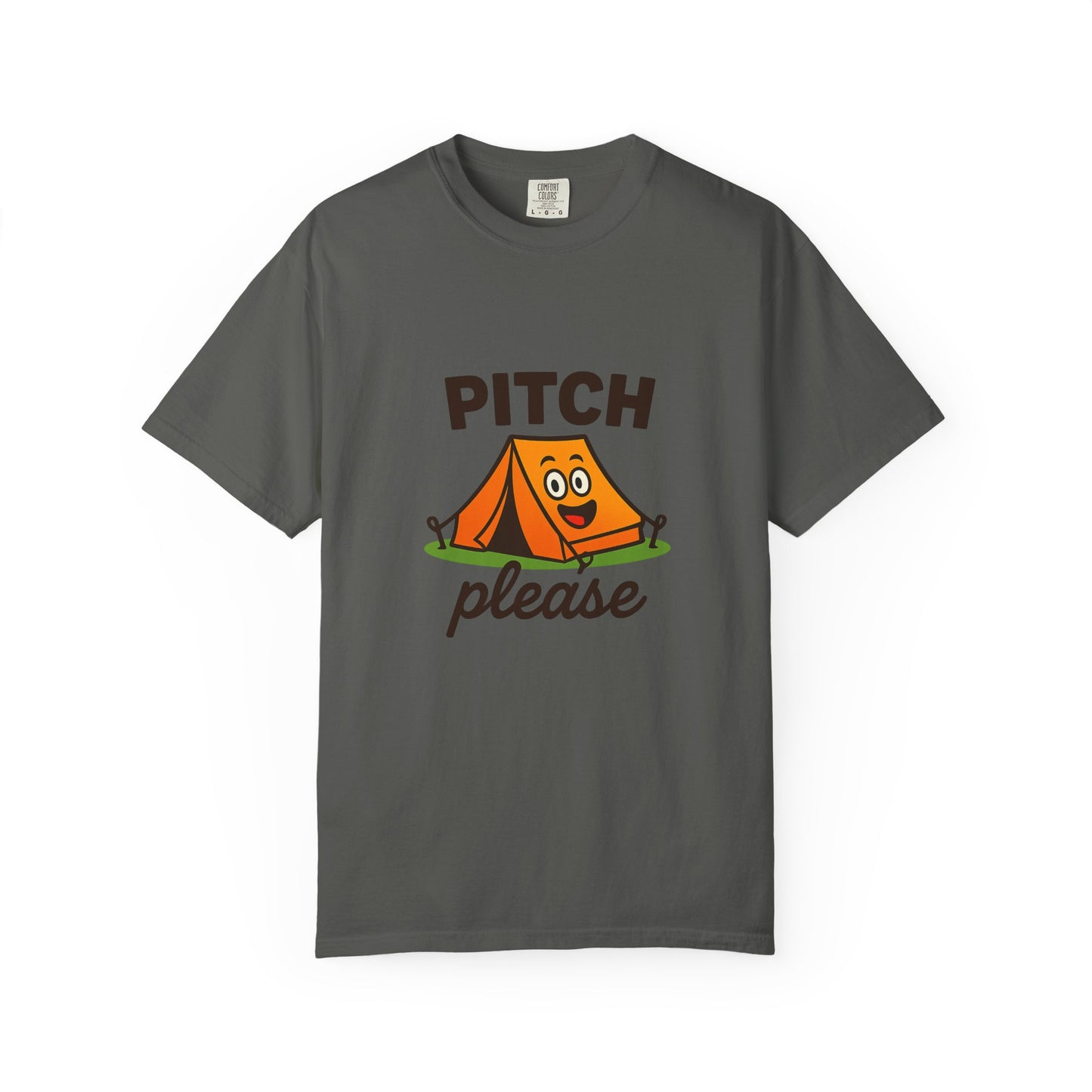 Camping T‑Shirt — "Pitch Please" Cute Tent Graphic Tee for Campers & Outdoor Lovers
