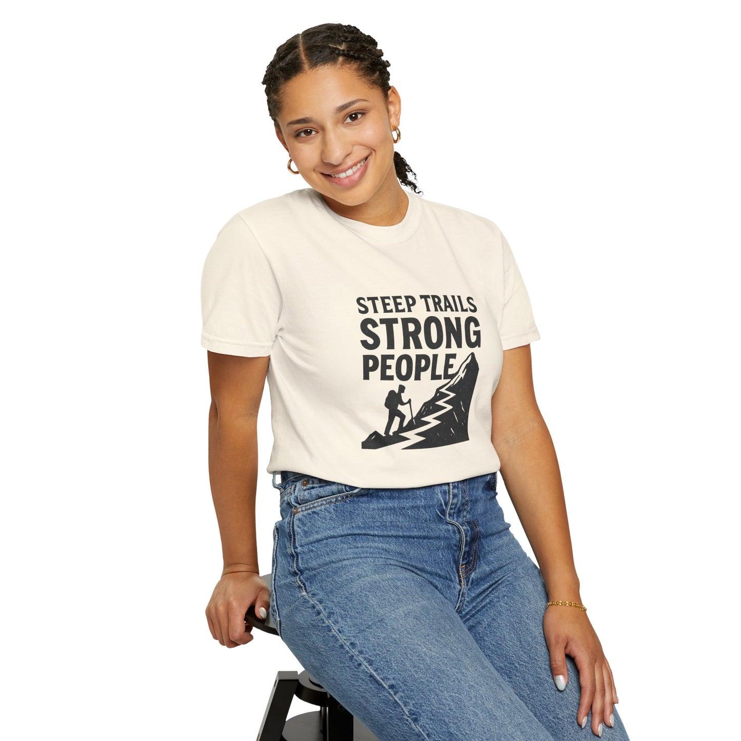 Steep Trails Strong People T-Shirt | Motivational Hiking Shirt for Men & Women | Mountain Climber Tee, Outdoor Fitness Gift