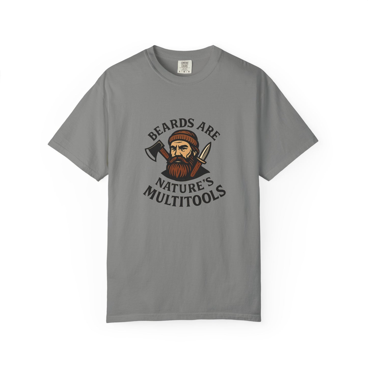 Beards Are Nature’s Multitools T-Shirt – Funny Beard Shirt for Men | Outdoors, Camping, Lumberjack & Bushcraft Style