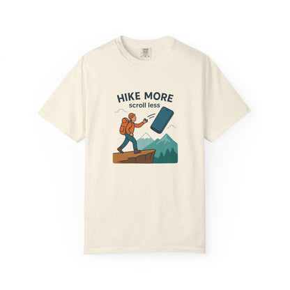 Hike More Scroll Less T-Shirt | Funny Hiking Shirt for Men & Women | Outdoor Adventure Tee, Nature Lover Gift