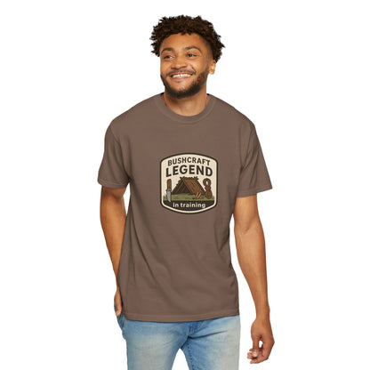 Bushcraft Legend (In Training) T-Shirt – Funny Bushcraft & Survival Shirt for Campers, Outdoorsmen & Wilderness Learners