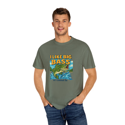 “I Like Big Bass & I Cannot Lie” Funny Fishing T-Shirt for Anglers & Big Catch Fans