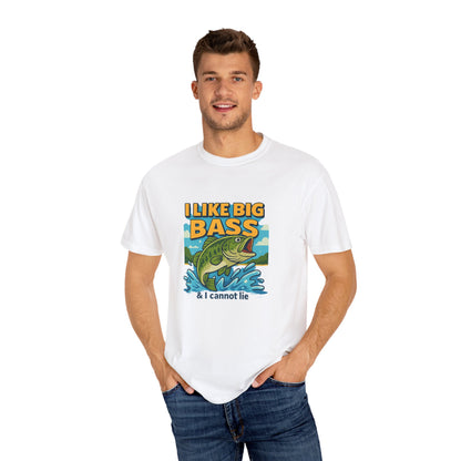 “I Like Big Bass & I Cannot Lie” Funny Fishing T-Shirt for Anglers & Big Catch Fans