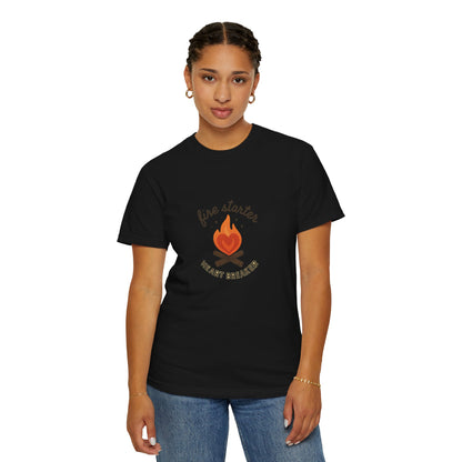Fire Starter, Heart Breaker T-Shirt – Cute Camping Shirt for Women | Outdoorsy, Sassy & Adventure-Ready