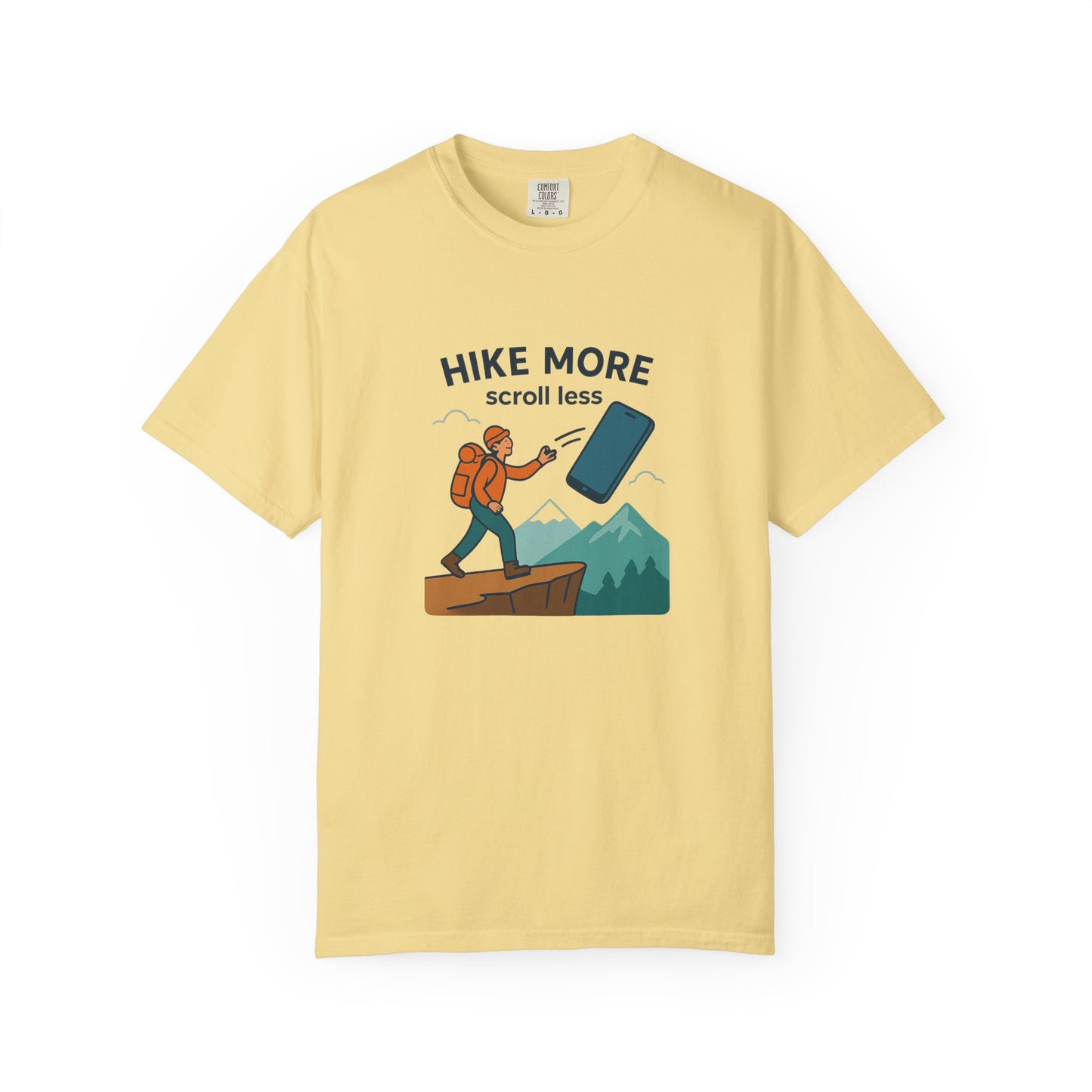 Hike More Scroll Less T-Shirt | Funny Hiking Shirt for Men & Women | Outdoor Adventure Tee, Nature Lover Gift