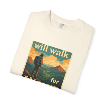 Will Walk for Views T-Shirt | Funny Hiking Shirt for Men & Women | Mountain Lover Tee, Outdoor Adventure Gift