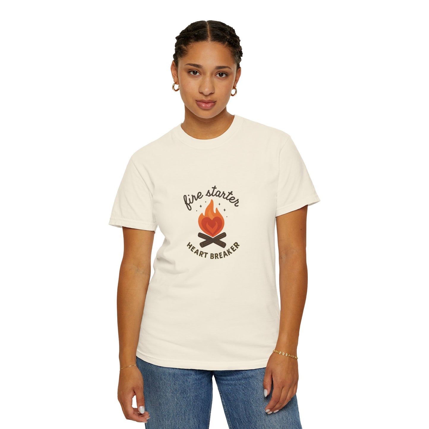 Fire Starter, Heart Breaker T-Shirt – Cute Camping Shirt for Women | Outdoorsy, Sassy & Adventure-Ready