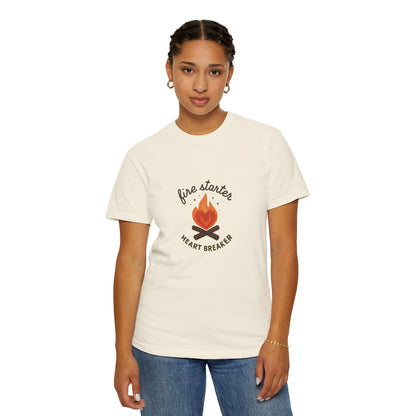 Fire Starter, Heart Breaker T-Shirt – Cute Camping Shirt for Women | Outdoorsy, Sassy & Adventure-Ready