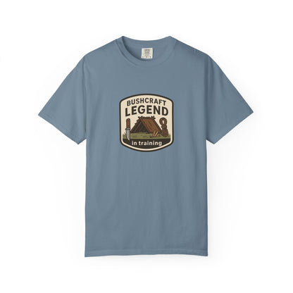 Bushcraft Legend (In Training) T-Shirt – Funny Bushcraft & Survival Shirt for Campers, Outdoorsmen & Wilderness Learners