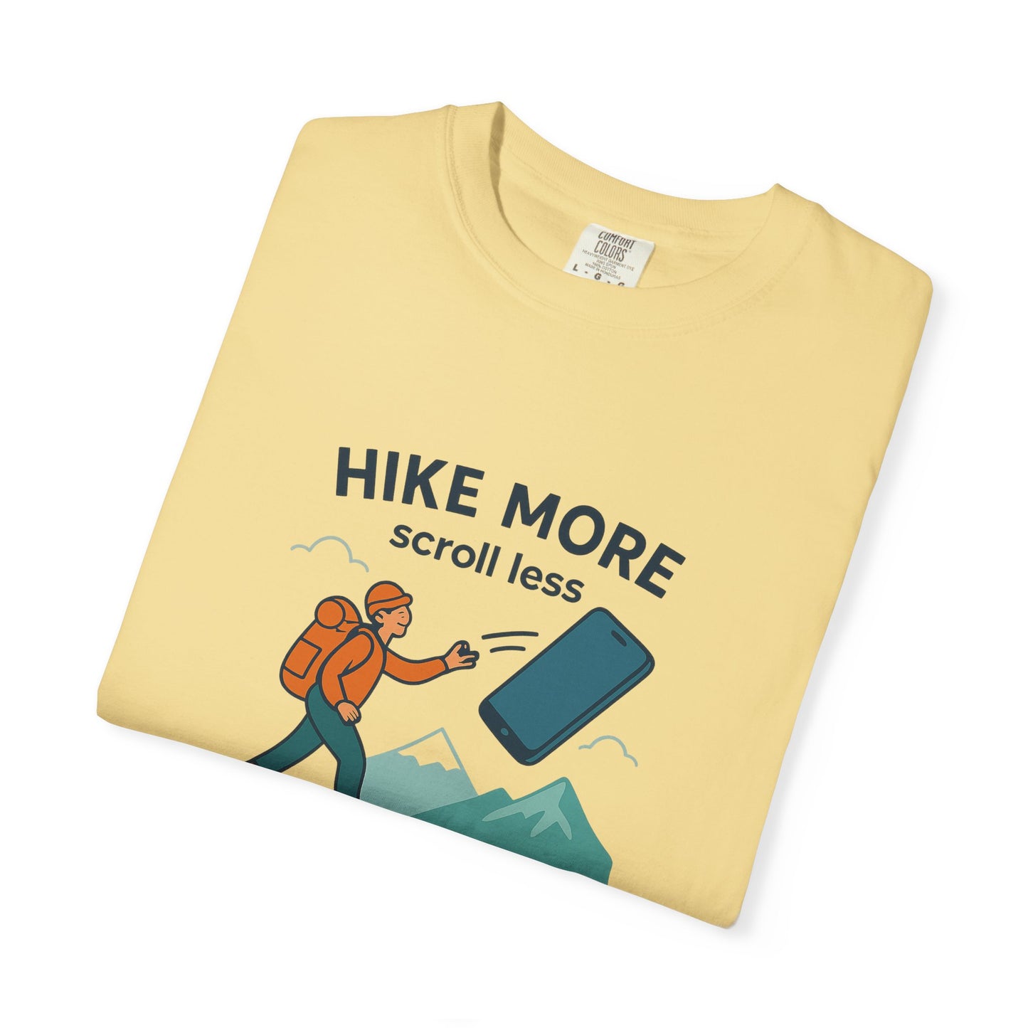 Hike More Scroll Less T-Shirt | Funny Hiking Shirt for Men & Women | Outdoor Adventure Tee, Nature Lover Gift