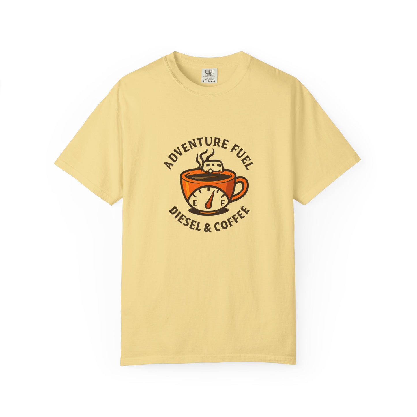 Adventure Fuel – Diesel & Coffee T-Shirt | Funny RV Camping Shirt for Travelers, Campers & Coffee Lovers