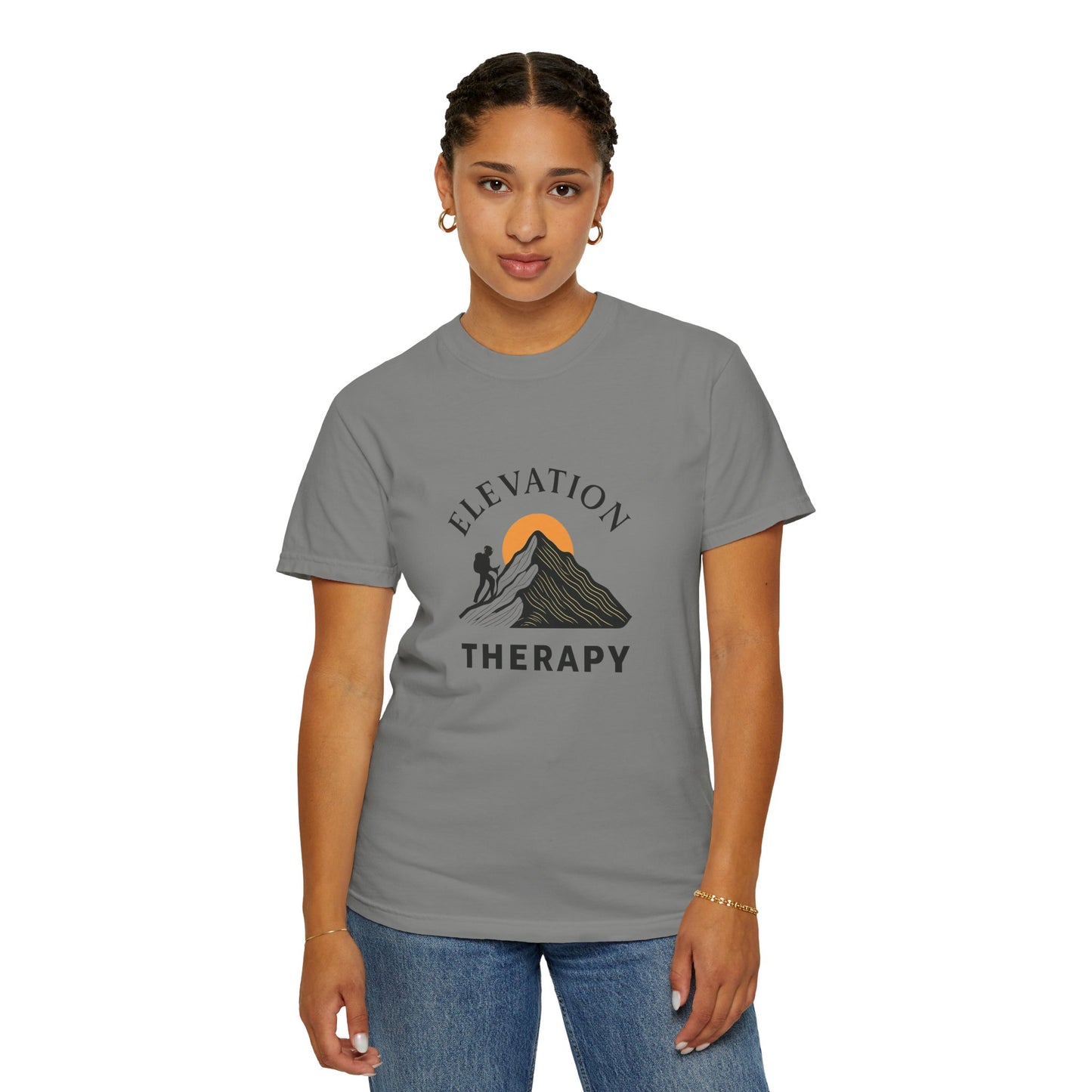 Elevation Therapy T-Shirt | Inspirational Hiking Shirt for Men & Women | Mountain Lover Tee, Outdoor Adventure Gift