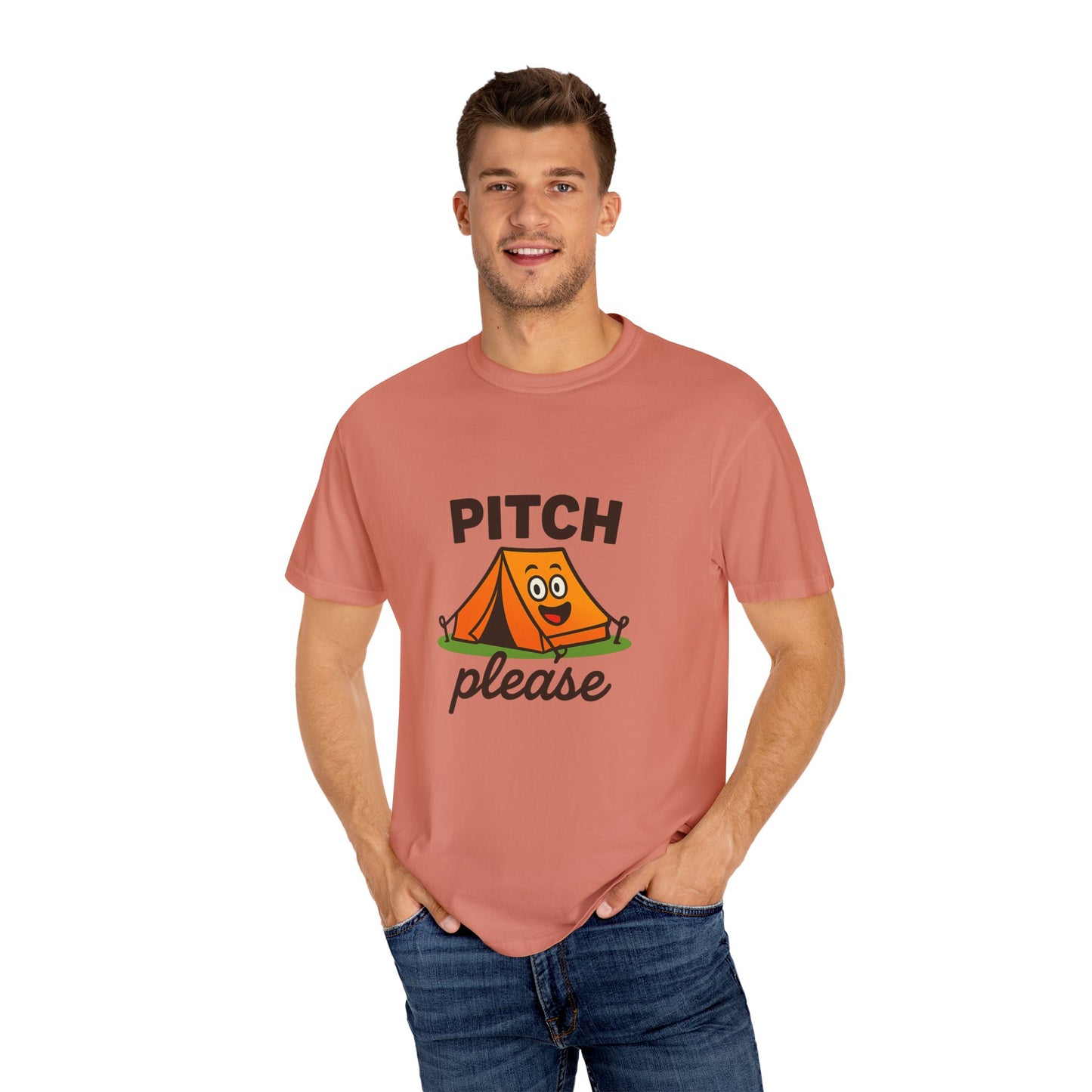 Camping T‑Shirt — "Pitch Please" Cute Tent Graphic Tee for Campers & Outdoor Lovers