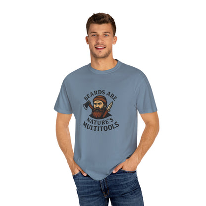 Beards Are Nature’s Multitools T-Shirt – Funny Beard Shirt for Men | Outdoors, Camping, Lumberjack & Bushcraft Style