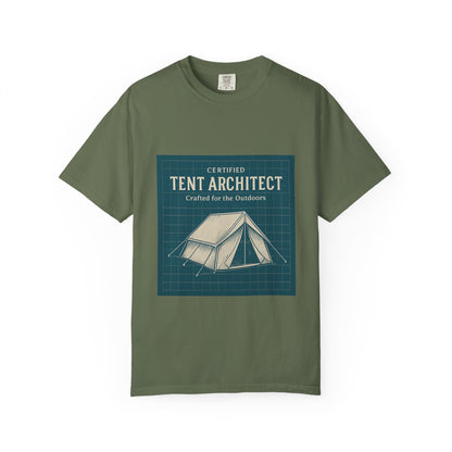 Tent Architect T-Shirt – 'Certified Tent Architect' Camping Tee for Outdoor Enthusiasts