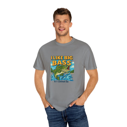“I Like Big Bass & I Cannot Lie” Funny Fishing T-Shirt for Anglers & Big Catch Fans