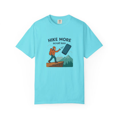 Hike More Scroll Less T-Shirt | Funny Hiking Shirt for Men & Women | Outdoor Adventure Tee, Nature Lover Gift