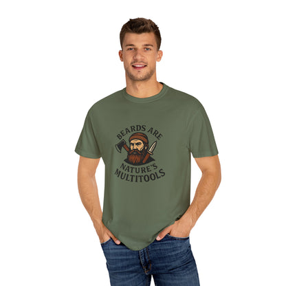 Beards Are Nature’s Multitools T-Shirt – Funny Beard Shirt for Men | Outdoors, Camping, Lumberjack & Bushcraft Style