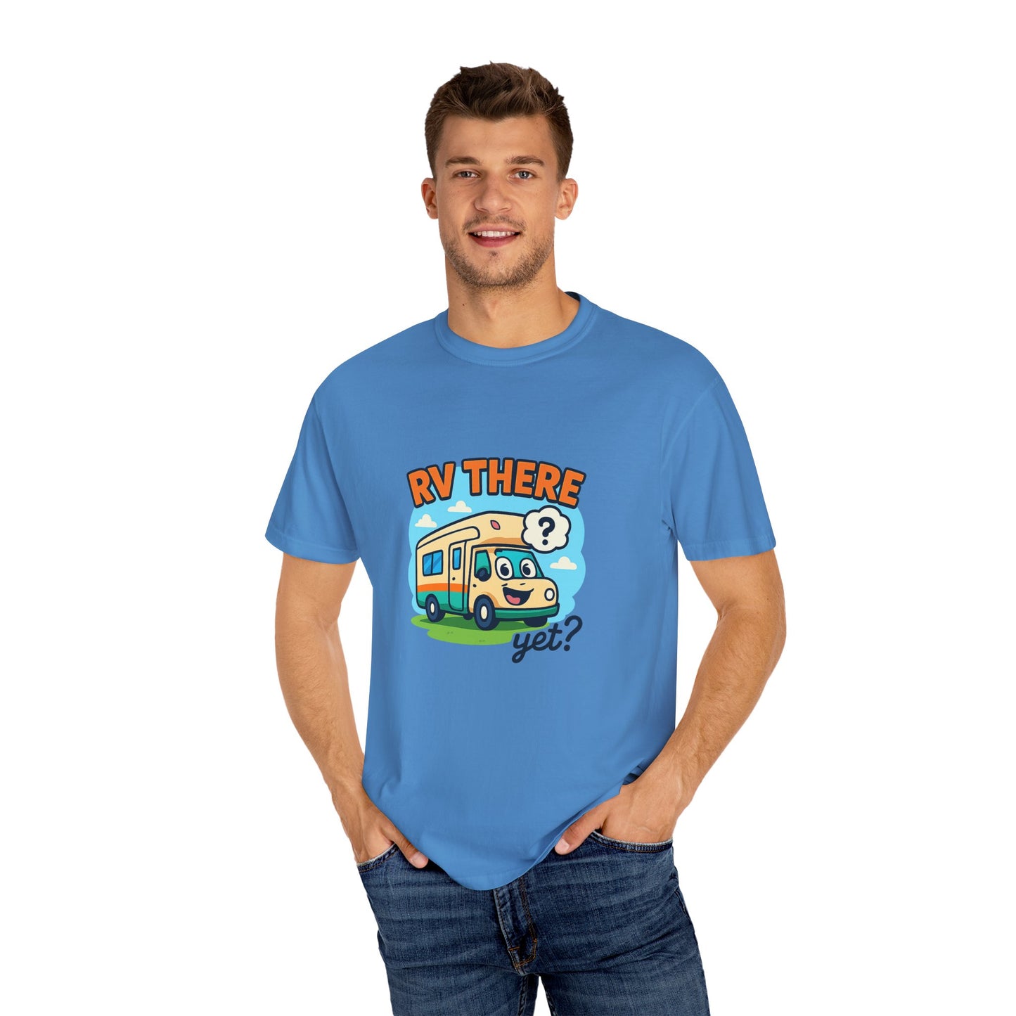 RV There Yet? T-Shirt – Funny RV Camping Shirt for Travelers, Road Trip Lovers & RV Families