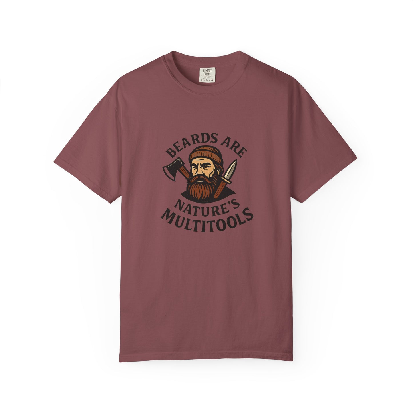 Beards Are Nature’s Multitools T-Shirt – Funny Beard Shirt for Men | Outdoors, Camping, Lumberjack & Bushcraft Style