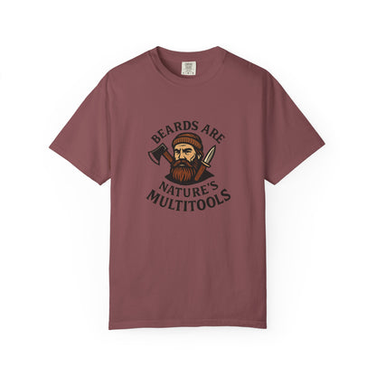 Beards Are Nature’s Multitools T-Shirt – Funny Beard Shirt for Men | Outdoors, Camping, Lumberjack & Bushcraft Style