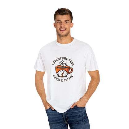 Adventure Fuel – Diesel & Coffee T-Shirt | Funny RV Camping Shirt for Travelers, Campers & Coffee Lovers