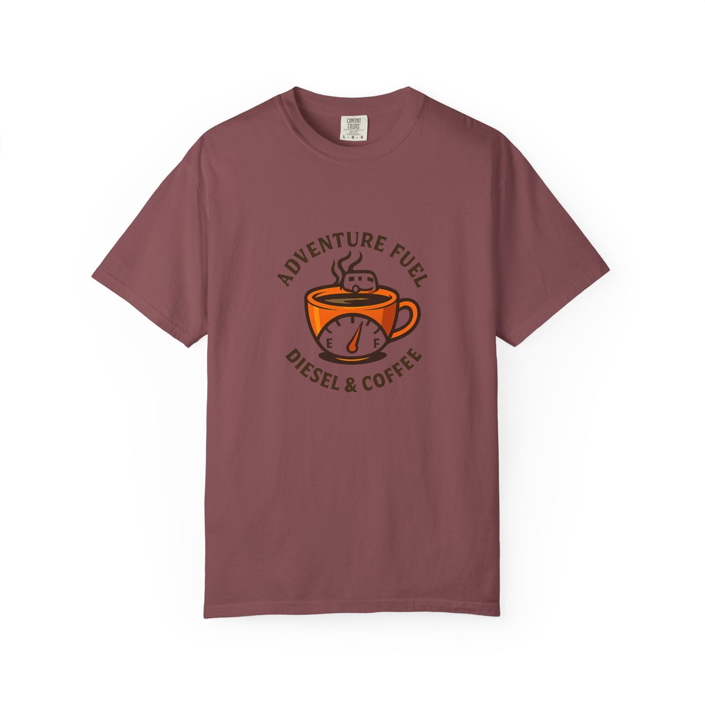 Adventure Fuel – Diesel & Coffee T-Shirt | Funny RV Camping Shirt for Travelers, Campers & Coffee Lovers