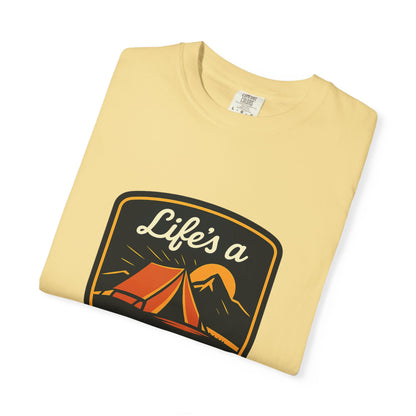 Camping T-Shirt — "Life's a Pitch" Tent & Mountain Outdoor Tee