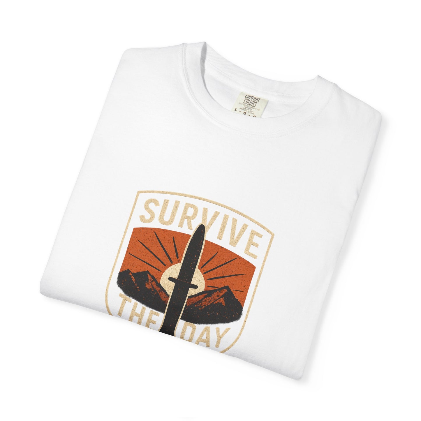 Survive the Day T-Shirt – Funny Survival, Bushcraft & Outdoors Shirt for Men Who Love Adventure