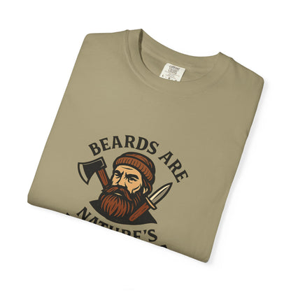 Beards Are Nature’s Multitools T-Shirt – Funny Beard Shirt for Men | Outdoors, Camping, Lumberjack & Bushcraft Style