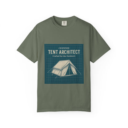 Tent Architect T-Shirt – 'Certified Tent Architect' Camping Tee for Outdoor Enthusiasts