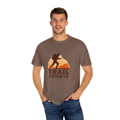 Trail Junkie T-Shirt | Funny Hiking Shirt for Men & Women | Outdoor Adventure Tee, Hiker Gift for Trail Lovers