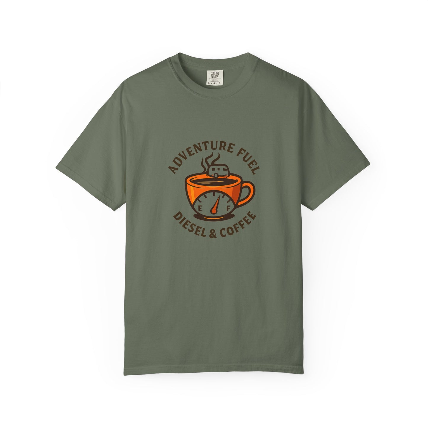 Adventure Fuel – Diesel & Coffee T-Shirt | Funny RV Camping Shirt for Travelers, Campers & Coffee Lovers