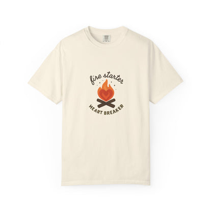 Fire Starter, Heart Breaker T-Shirt – Cute Camping Shirt for Women | Outdoorsy, Sassy & Adventure-Ready