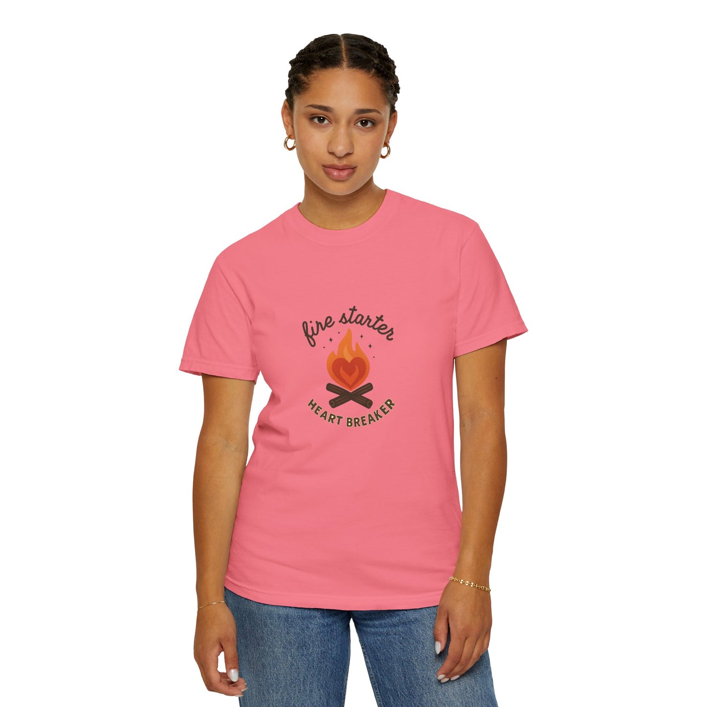 Fire Starter, Heart Breaker T-Shirt – Cute Camping Shirt for Women | Outdoorsy, Sassy & Adventure-Ready
