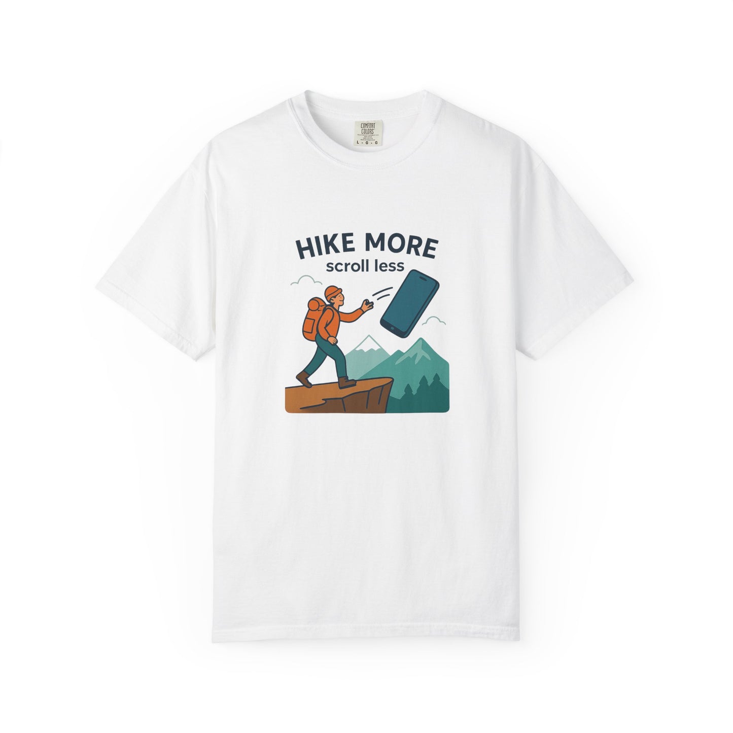 Hike More Scroll Less T-Shirt | Funny Hiking Shirt for Men & Women | Outdoor Adventure Tee, Nature Lover Gift