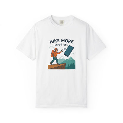 Hike More Scroll Less T-Shirt | Funny Hiking Shirt for Men & Women | Outdoor Adventure Tee, Nature Lover Gift