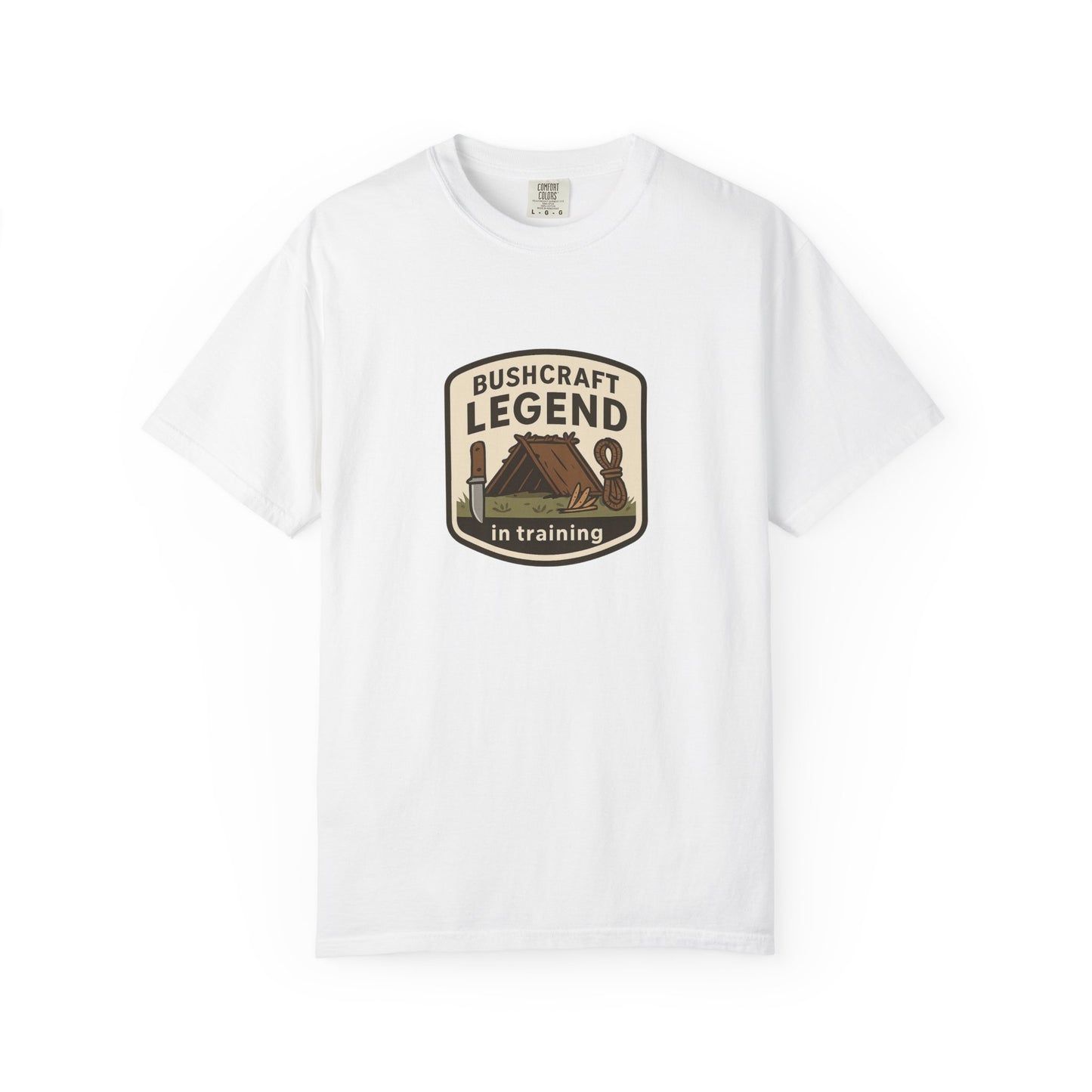 Bushcraft Legend (In Training) T-Shirt – Funny Bushcraft & Survival Shirt for Campers, Outdoorsmen & Wilderness Learners