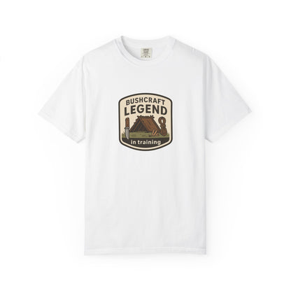 Bushcraft Legend (In Training) T-Shirt – Funny Bushcraft & Survival Shirt for Campers, Outdoorsmen & Wilderness Learners