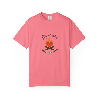 Fire Starter, Heart Breaker T-Shirt – Cute Camping Shirt for Women | Outdoorsy, Sassy & Adventure-Ready