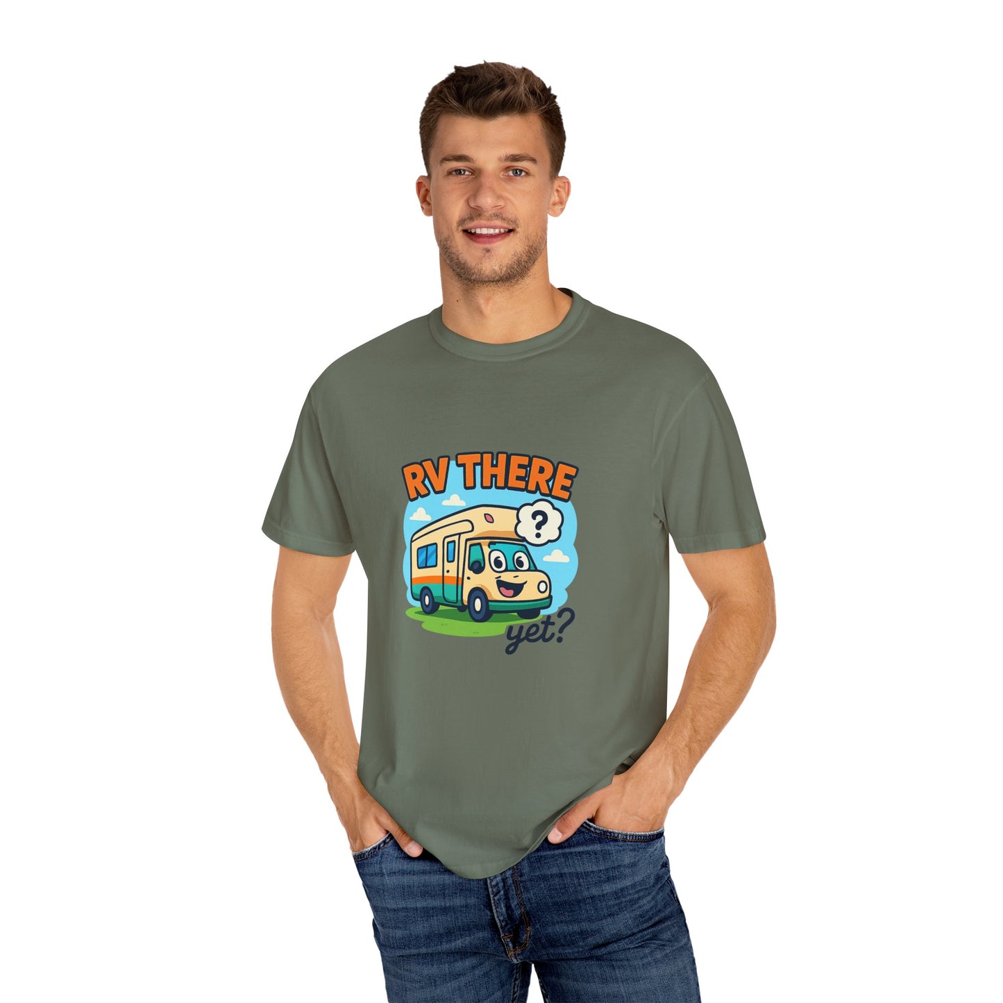 RV There Yet? T-Shirt – Funny RV Camping Shirt for Travelers, Road Trip Lovers & RV Families