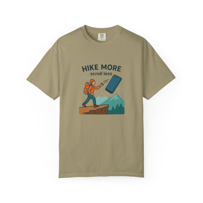 Hike More Scroll Less T-Shirt | Funny Hiking Shirt for Men & Women | Outdoor Adventure Tee, Nature Lover Gift