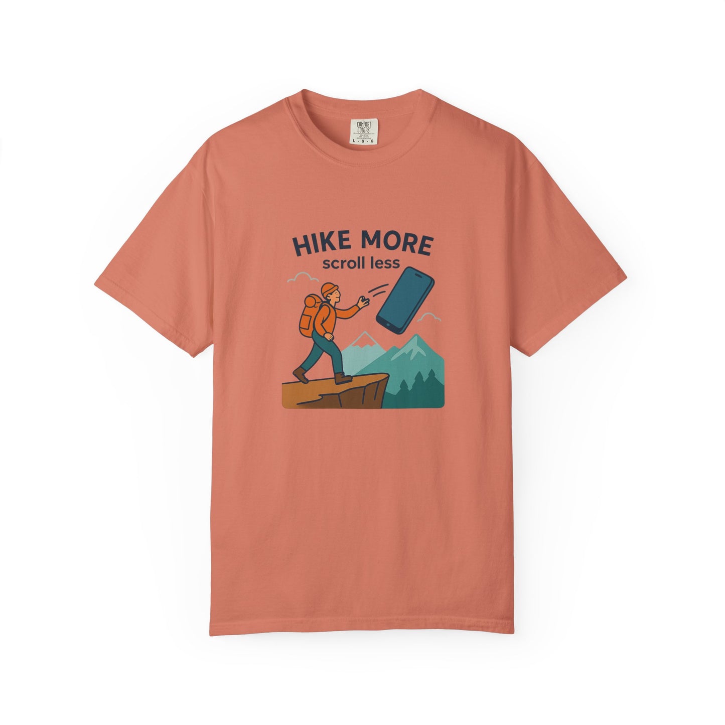 Hike More Scroll Less T-Shirt | Funny Hiking Shirt for Men & Women | Outdoor Adventure Tee, Nature Lover Gift