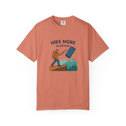 Hike More Scroll Less T-Shirt | Funny Hiking Shirt for Men & Women | Outdoor Adventure Tee, Nature Lover Gift