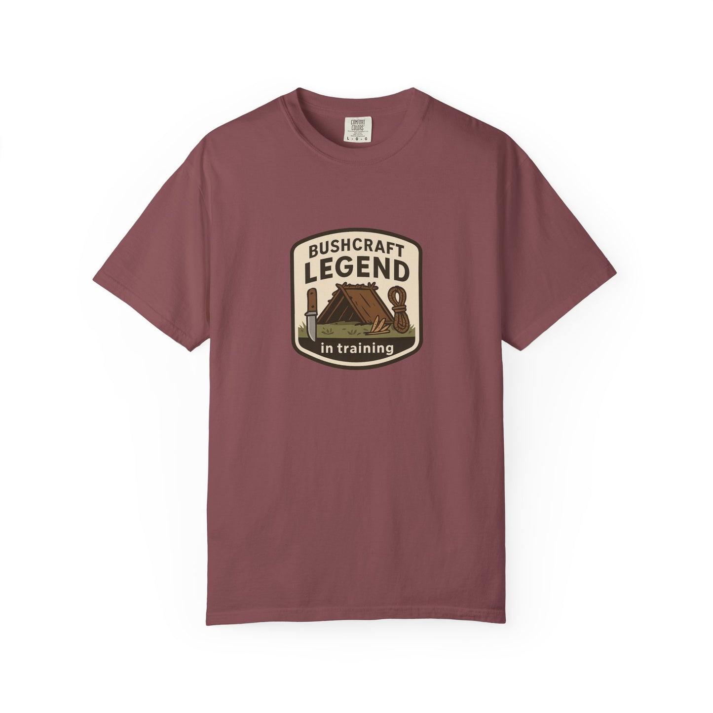 Bushcraft Legend (In Training) T-Shirt – Funny Bushcraft & Survival Shirt for Campers, Outdoorsmen & Wilderness Learners