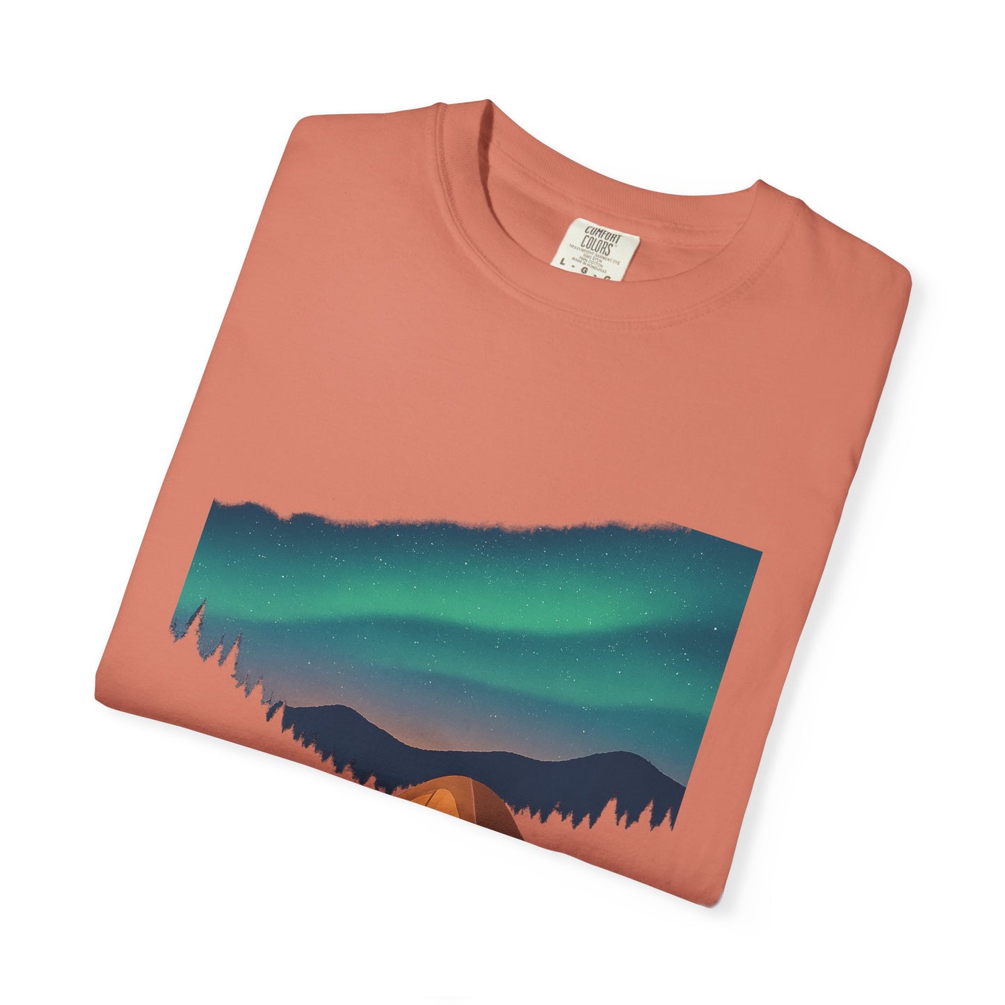 No WiFi Camping T-Shirt — Northern Lights Tent Graphic