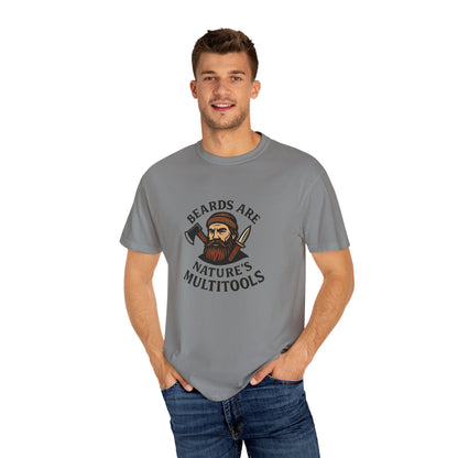 Beards Are Nature’s Multitools T-Shirt – Funny Beard Shirt for Men | Outdoors, Camping, Lumberjack & Bushcraft Style